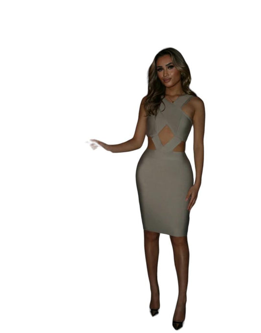 Bandage dress taupe